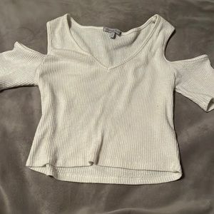 White of shoulder crop top